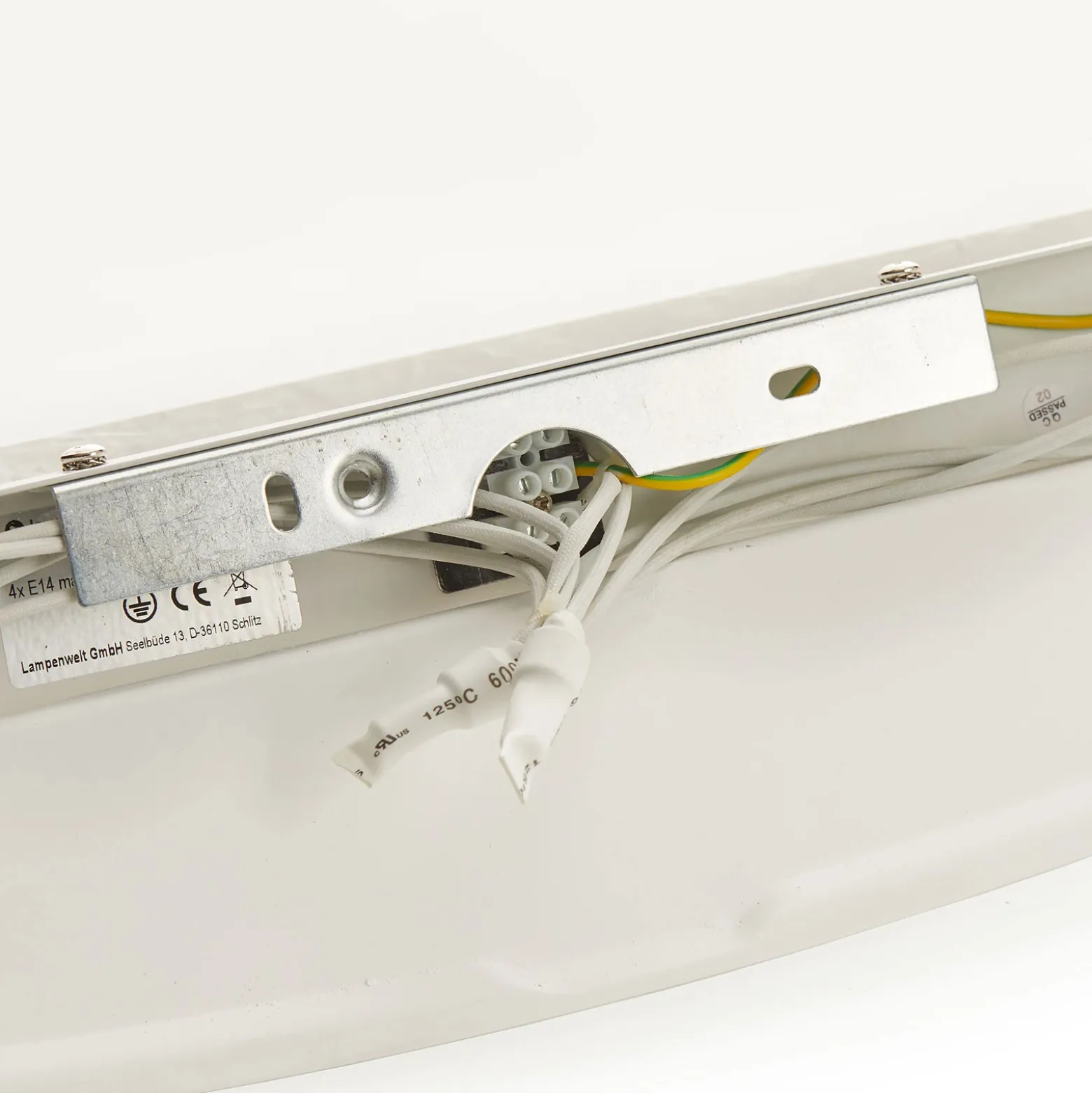 Aplique de pared Lindby Tommi, blanco, escayola, 100 cm, E14, pintable