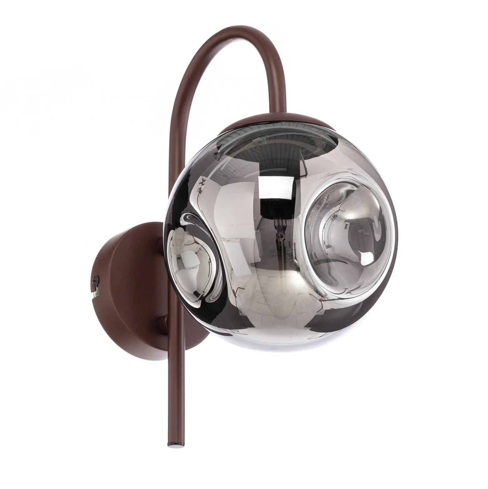 Aplique de pared Lindby Valentina, E14, gris humo, cristal, 28,6 cm