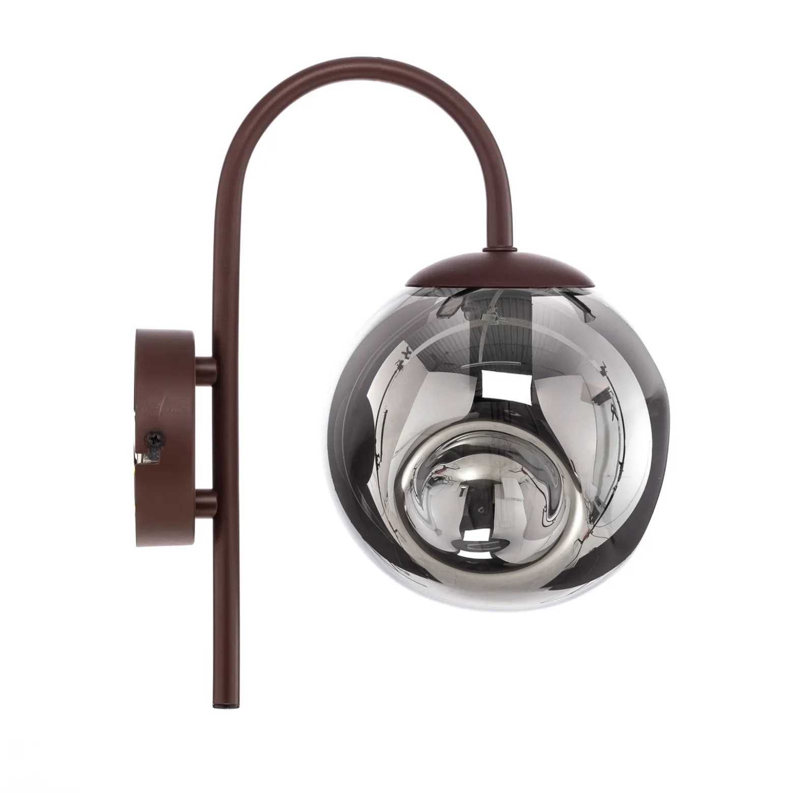 Aplique de pared Lindby Valentina, E14, gris humo, cristal, 28,6 cm