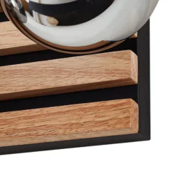Aplique de pared Lindby Woodora, madera, vidrio, gris humo, 4 luces