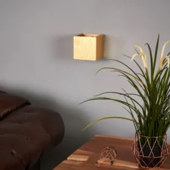 Aplique de pared Lindby Yade, 11 cm, dorado, escayola, G9