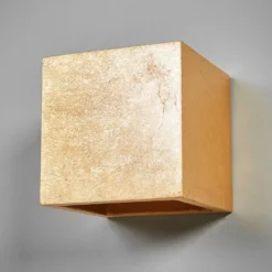 Aplique de pared Lindby Yade, 11 cm, dorado, escayola, G9