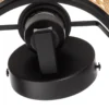 Aplique de pared Lindby Yaelle, 20 cm de altura, ratán, negro, E27