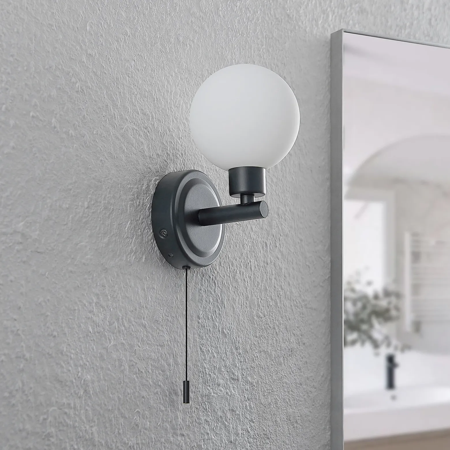 Aplique de pared Lindby Zaniba, negro