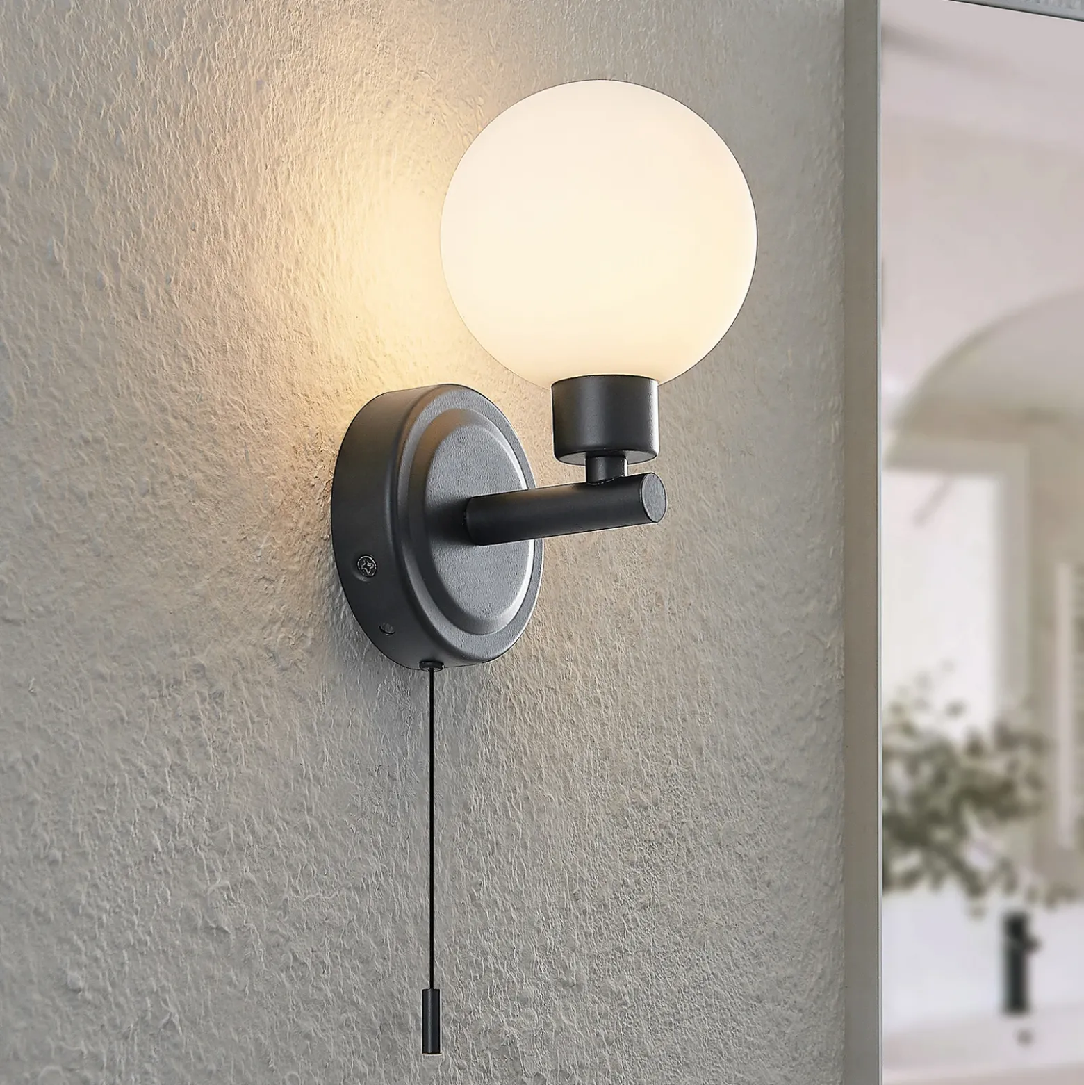Aplique de pared Lindby Zaniba, negro