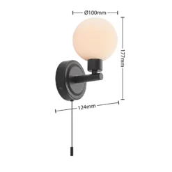 Aplique de pared Lindby Zaniba, negro