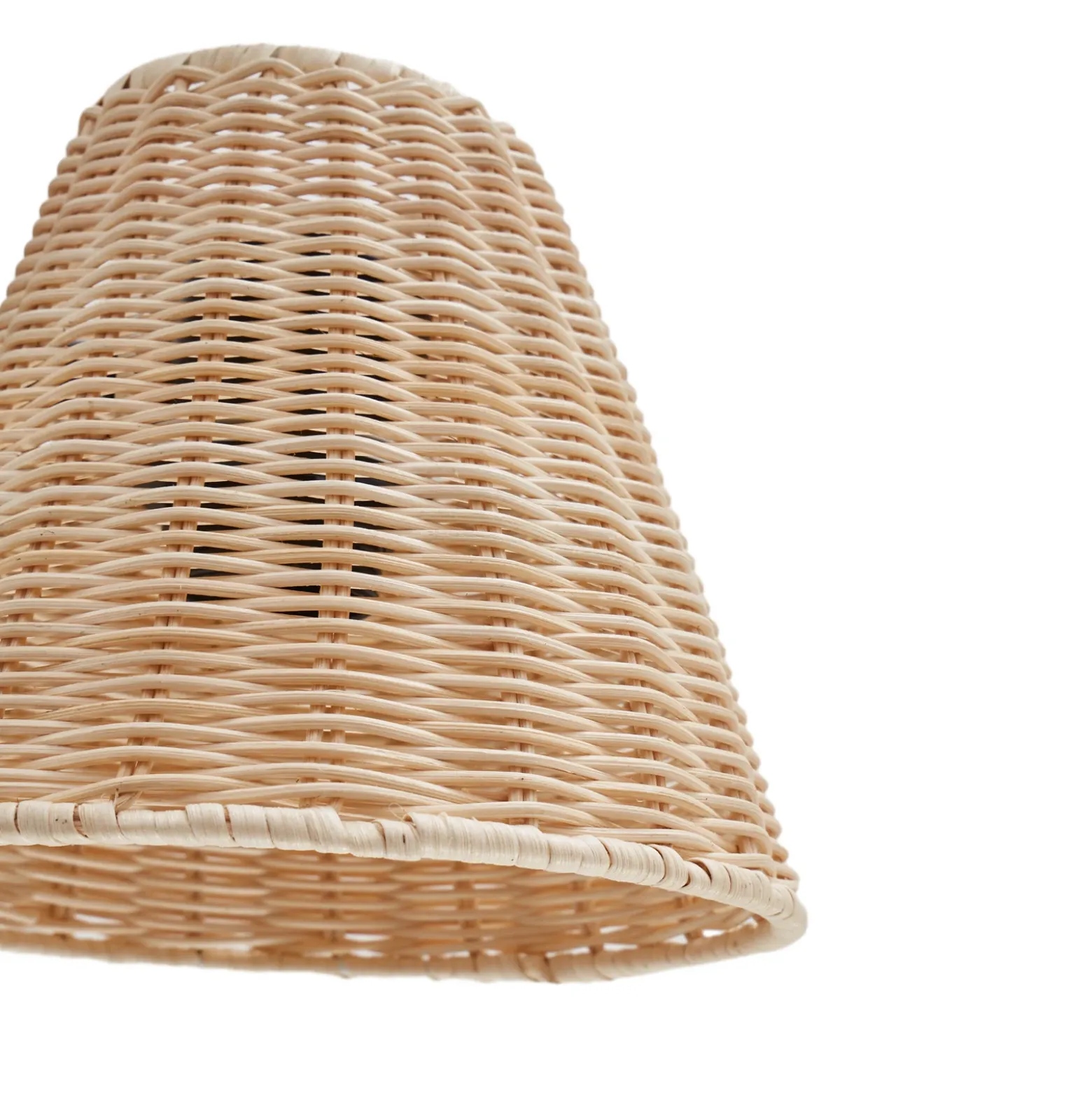 Aplique de pared Lindby Zyralia, color madera, ratán, altura 19,5 cm