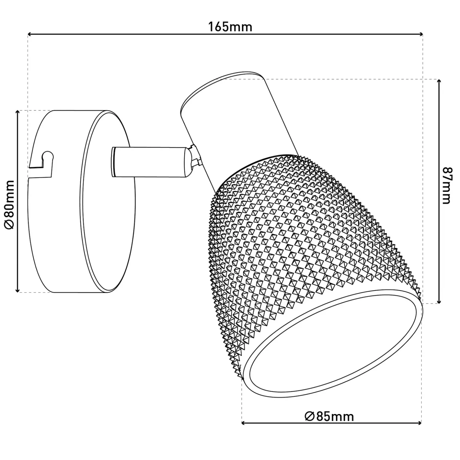 Aplique de pared Lindita, cristal, gris humo, E14, orientable