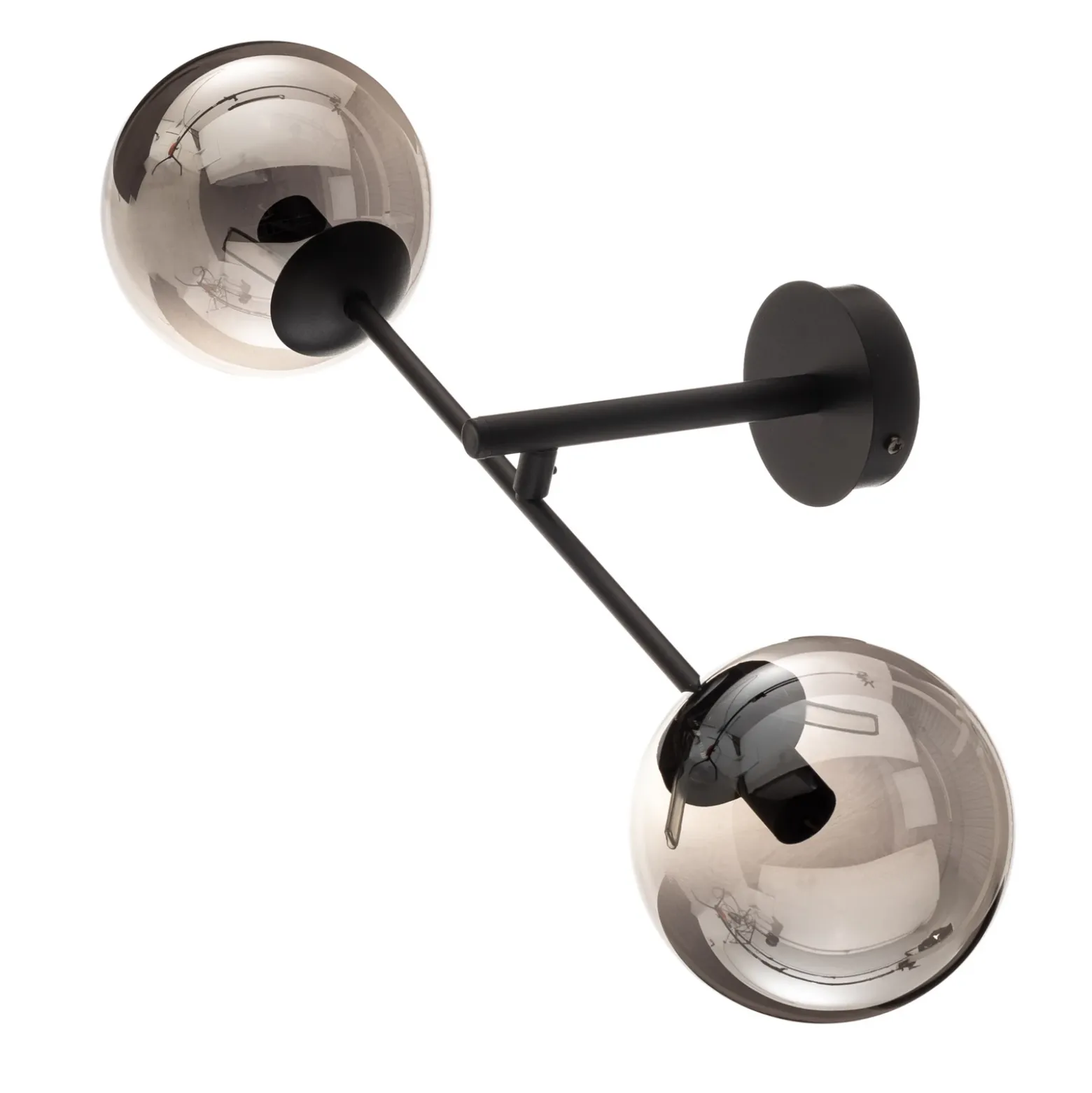Aplique de pared Linear, negro/grafito, 2 luces