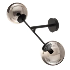 Aplique de pared Linear, negro/grafito, 2 luces
