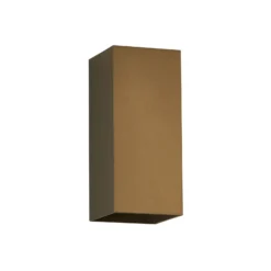 Aplique de pared London Square, marrón, altura 15 cm, metal, 2 luces.