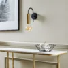 Aplique de pared Loppe, 1 luz, negro/dorado