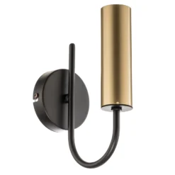 Aplique de pared Loppe, 1 luz, negro/dorado