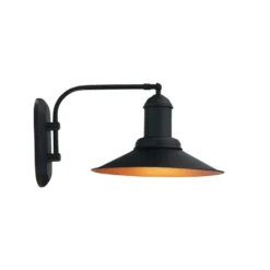 Aplique de pared Lorato, negro, altura 25 cm, metal, E27