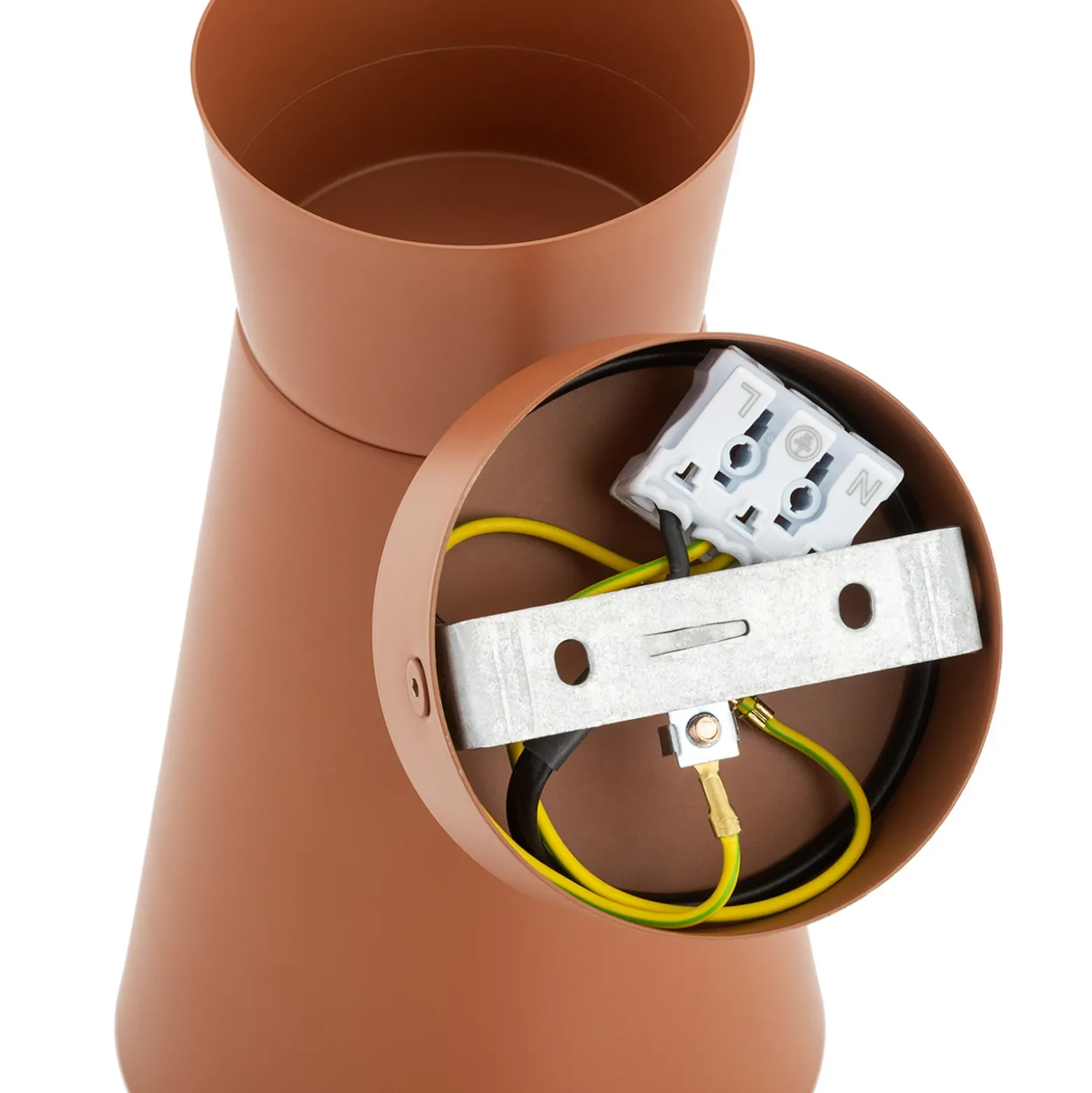 Aplique de pared Lotta, terracota, foco, acero, orientable