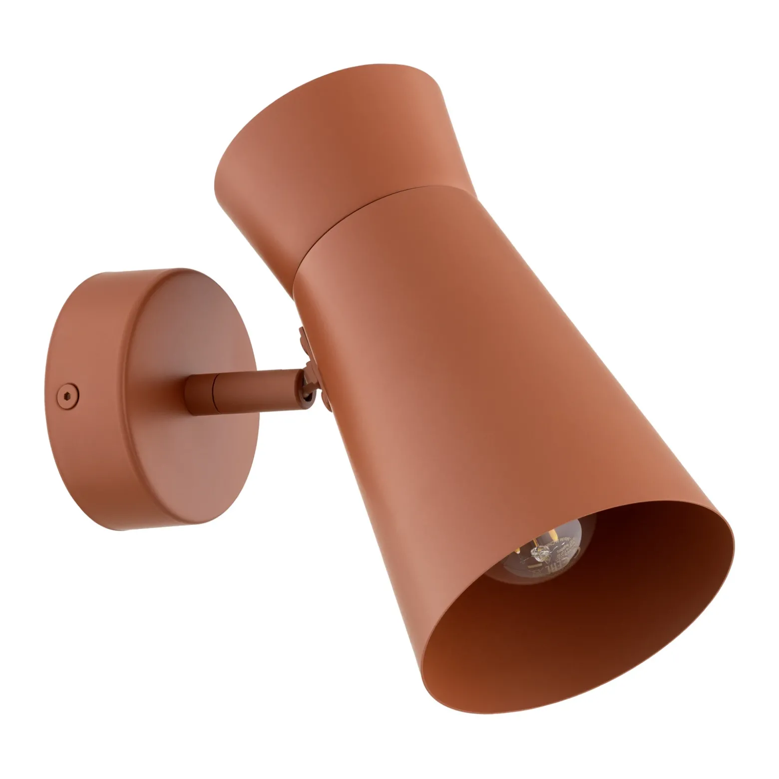 Aplique de pared Lotta, terracota, foco, acero, orientable