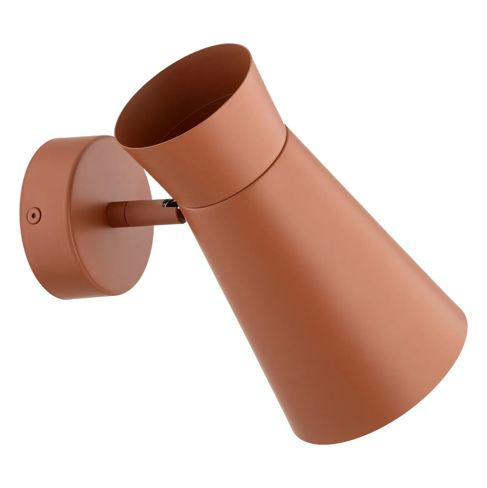 Aplique de pared Lotta, terracota, foco, acero, orientable