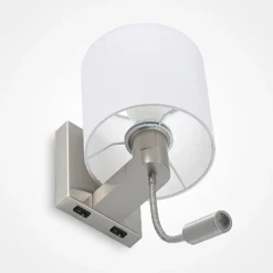 Aplique de pared Lucande Brinja, 45 cm, orientable, brazo de lectura, E27