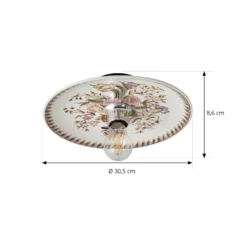 Aplique de pared Lucande Faelira, rosa/blanco, cerámica