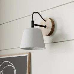 Aplique de pared Lucande Kalinda, gris, hormigón, 20 cm de altura, E14