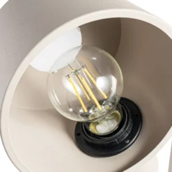 Aplique de pared Lucande Silka, 91 cm, beige, regulable, E27