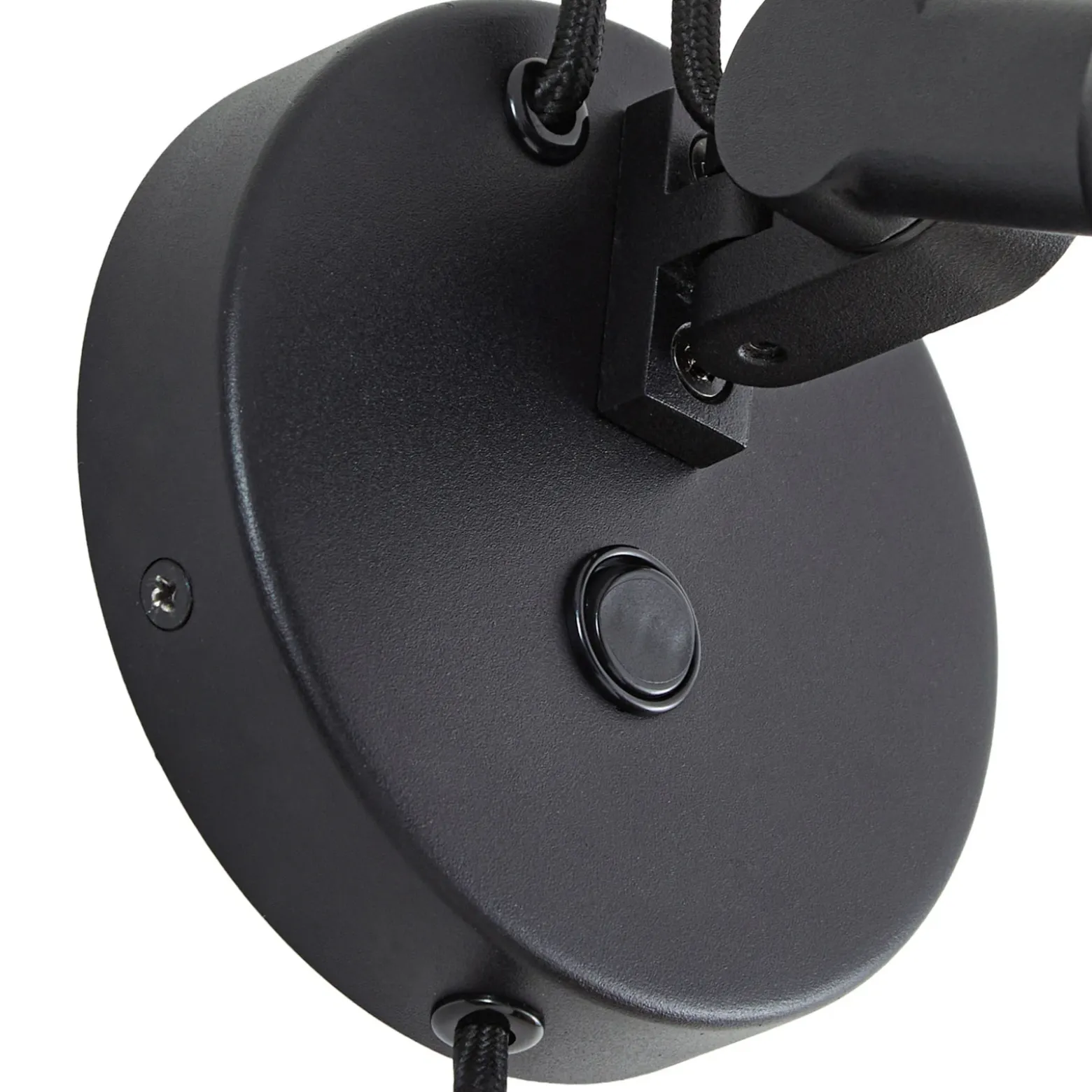 Aplique de pared Lucande Silka, 14 cm, negro, flexible, enchufe
