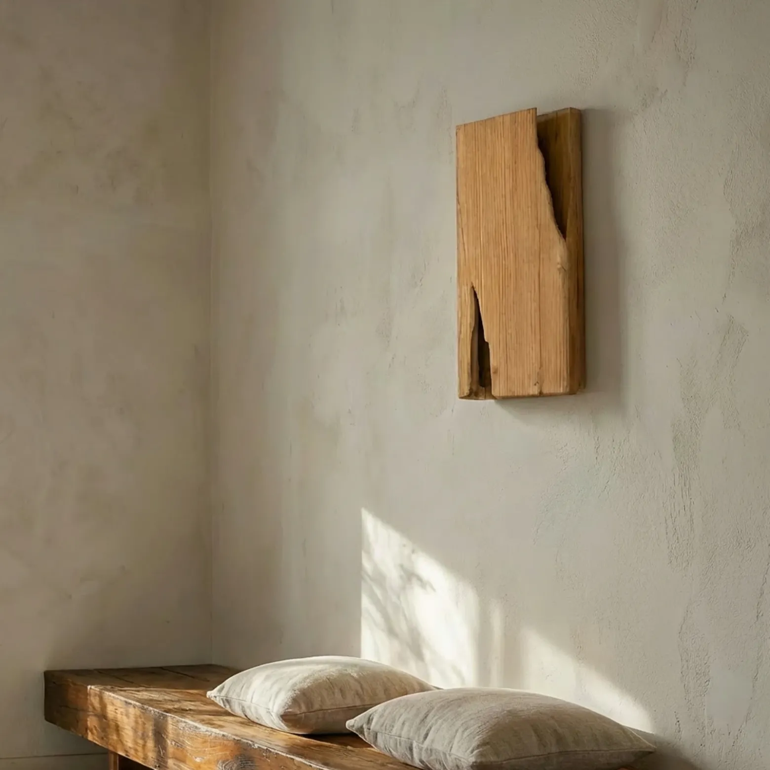 Aplique de pared Lucande Tarry, madera, ancho 45 cm, 2 x E14