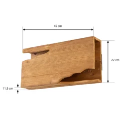 Aplique de pared Lucande Tarry, madera, ancho 45 cm, 2 x E14
