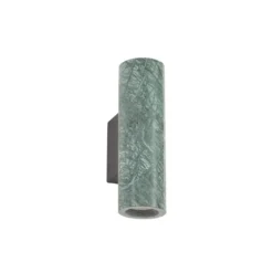 Aplique de pared Lucande Tavira, verde veteado, luz hacia arriba/abajo, GU10