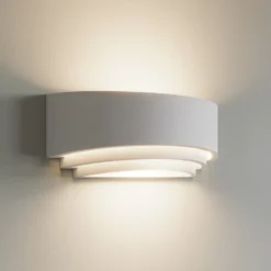 Aplique de pared Lucien de Lindby, blanco, yeso, se puede pintar, arriba/abajo,