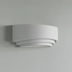 Aplique de pared Lucien de Lindby, blanco, yeso, se puede pintar, arriba/abajo,