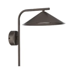 Aplique de pared Lume, marrón, metal, altura 30,5 cm