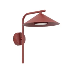 Aplique de pared Lume S, color burdeos, metal, 31 cm de altura, GX53