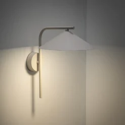 Aplique de pared Lume S, color greige, metal, 31 cm de altura, GX53