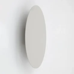 Aplique de pared Luna, beige, luz indirecta, Ø 30 cm, acero