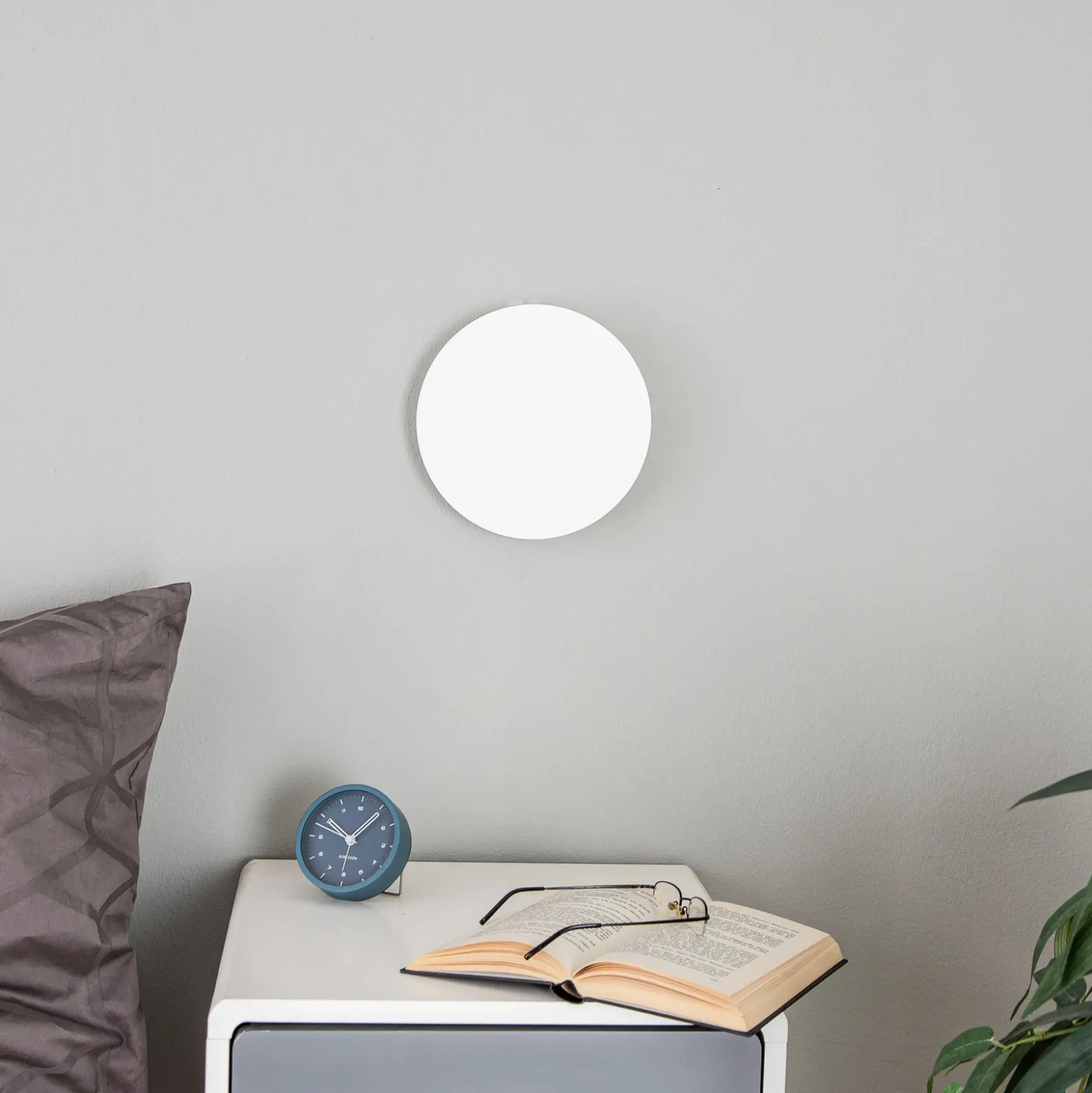 Aplique de pared Lunia New, blanco, Ø 20 cm
