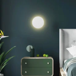 Aplique de pared Lunia New, blanco, Ø 20 cm