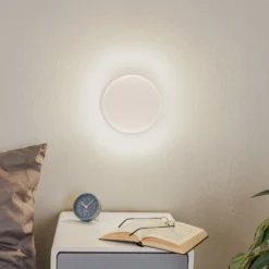 Aplique de pared Lunia New, blanco, Ø 20 cm