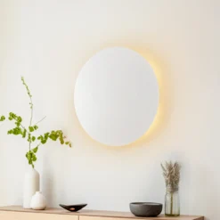 Aplique de pared Lunia New, blanco, Ø 40 cm