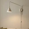 Aplique de pared LYS, beige, Ø 14 cm, metal, enchufe, E14