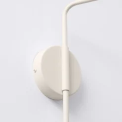 Aplique de pared LYS, beige, Ø 14 cm, metal, enchufe, E14