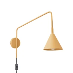 Aplique de pared LYS, dorado, Ø 14 cm, metal, enchufe, E14
