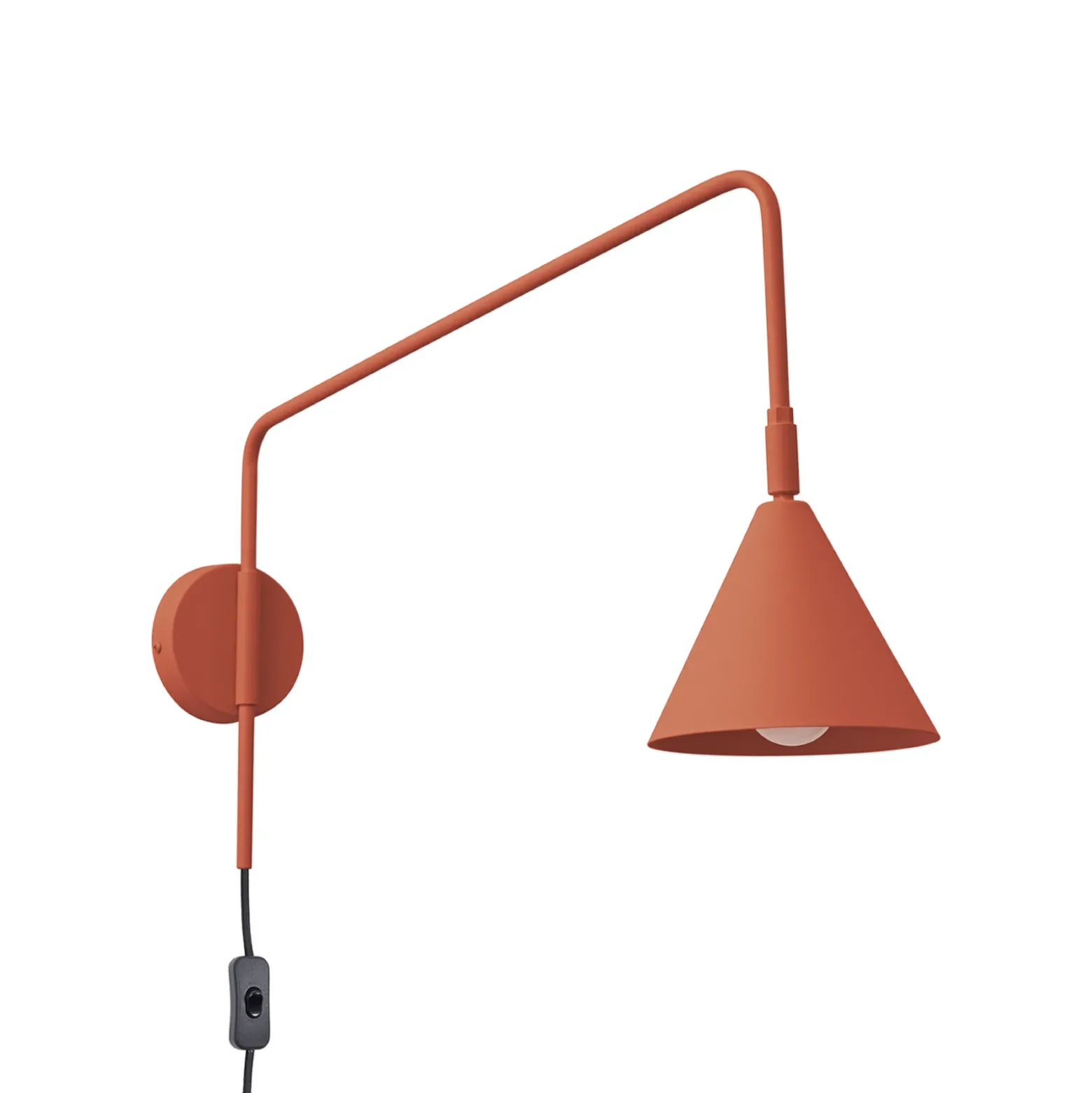Aplique de pared LYS, ocre, Ø 14 cm, metal, enchufe, E14