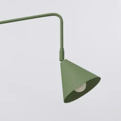 Aplique de pared LYS, verde oliva, Ø 14 cm, metal, enchufe, E14