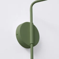 Aplique de pared LYS, verde oliva, Ø 14 cm, metal, enchufe, E14