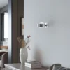 Aplique de pared Mado, acero cromado, cristal opalino, 1 luz