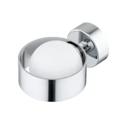 Aplique de pared Mado, acero cromado, cristal opalino, 1 luz