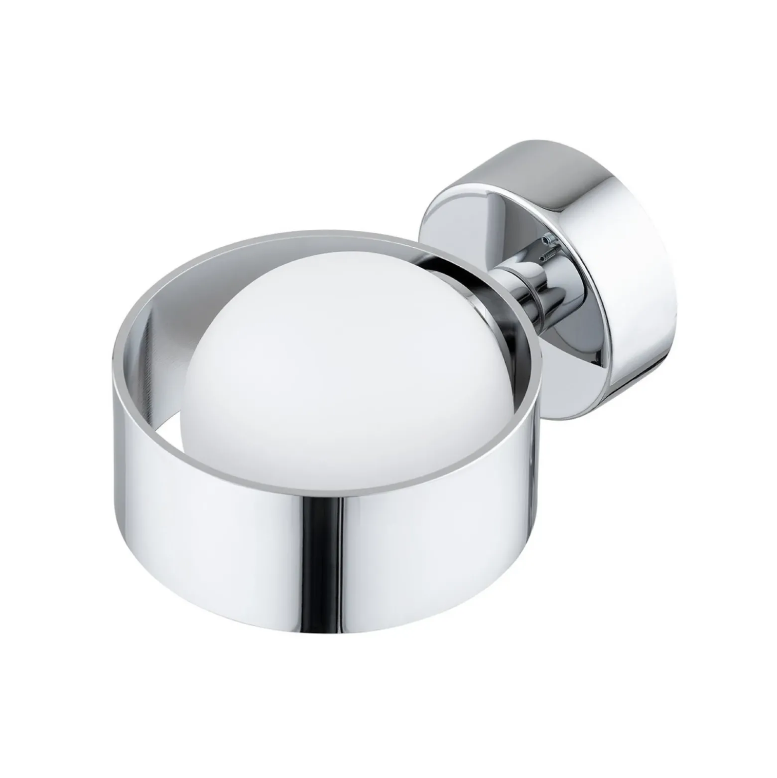 Aplique de pared Mado, acero cromado, cristal opalino, 1 luz