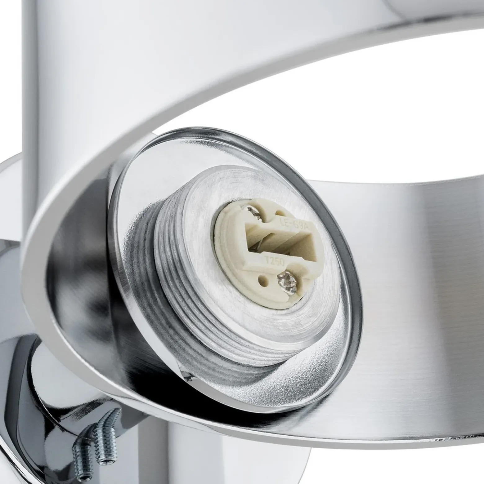 Aplique de pared Mado, acero cromado, cristal opalino, 1 luz