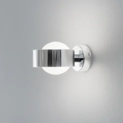 Aplique de pared Mado, acero cromado, cristal opalino, 1 luz